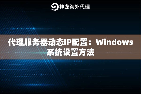 代理服务器动态IP配置：Windows系统设置方法