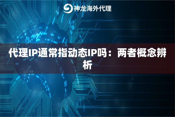 代理IP通常指动态IP吗：两者概念辨析