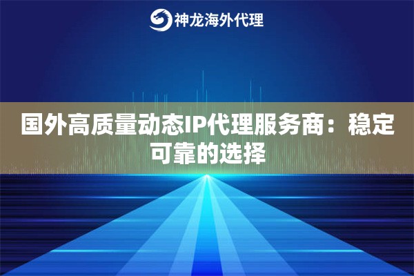 国外高质量动态IP代理服务商：稳定可靠的选择