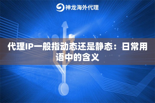 代理IP一般指动态还是静态：日常用语中的含义