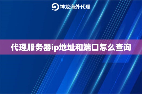 代理服务器ip地址和端口怎么查询