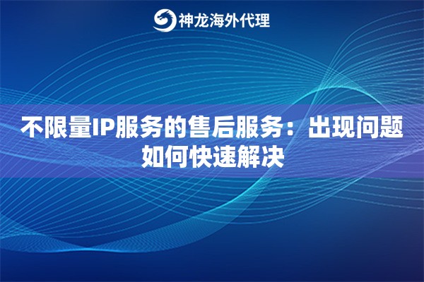 不限量IP服务的售后服务：出现问题如何快速解决
