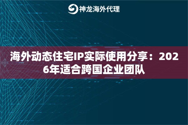 海外动态住宅IP实际使用分享：2026年适合跨国企业团队
