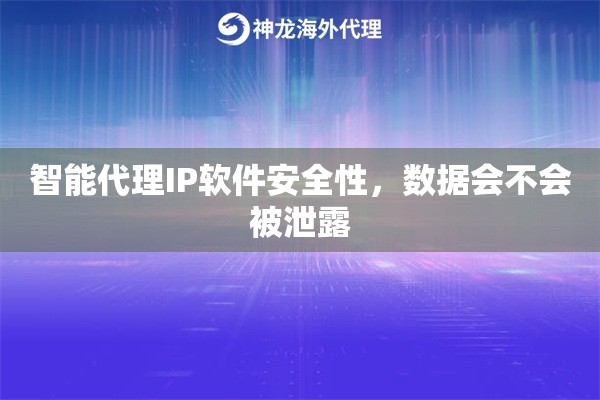 智能代理IP软件安全性，数据会不会被泄露