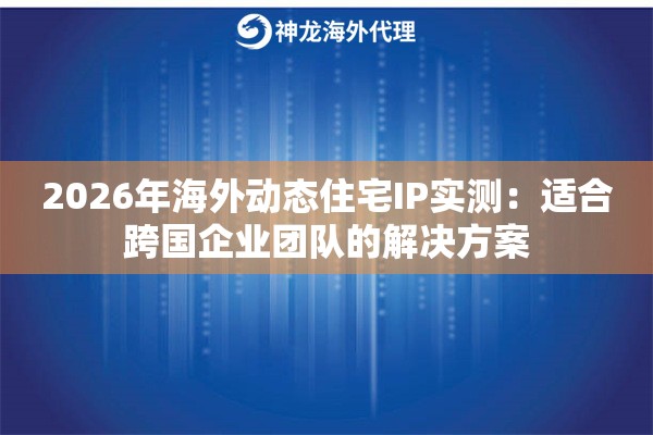 2026年海外动态住宅IP实测:适合跨国企业团队的解决方案 2026年海外动态住宅IP实测:适合跨国企业团队的解决方案