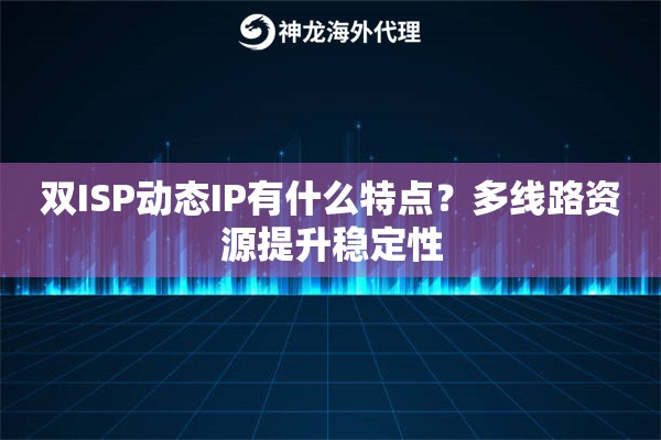 双ISP动态IP有什么特点？多线路资源提升稳定性