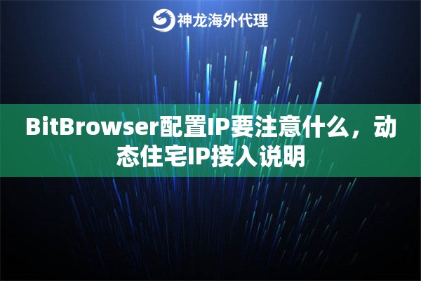 BitBrowser配置IP要注意什么，动态住宅IP接入说明
