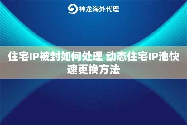 住宅IP被封如何处理 动态住宅IP池快速更换方法 住宅IP被封如何处理 动态住宅IP池快速更换方法