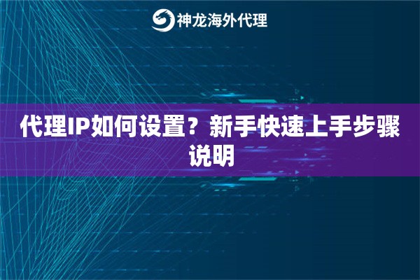 代理IP如何设置？新手快速上手步骤说明