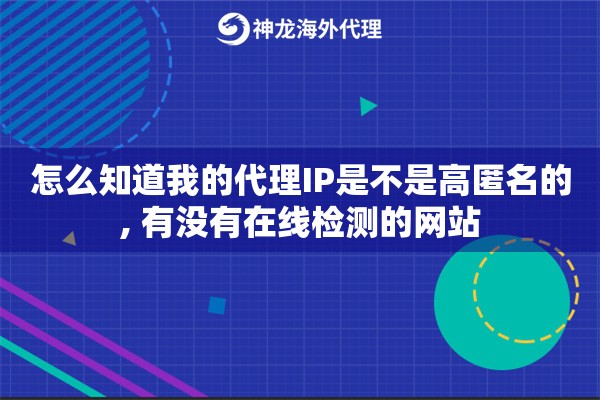怎么知道我的代理IP是不是高匿名的, 有没有在线检测的网站