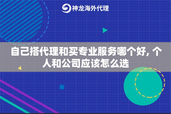 自己搭代理和买专业服务哪个好, 个人和公司应该怎么选
