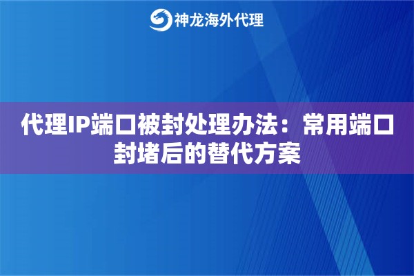 代理IP端口被封处理办法：常用端口封堵后的替代方案