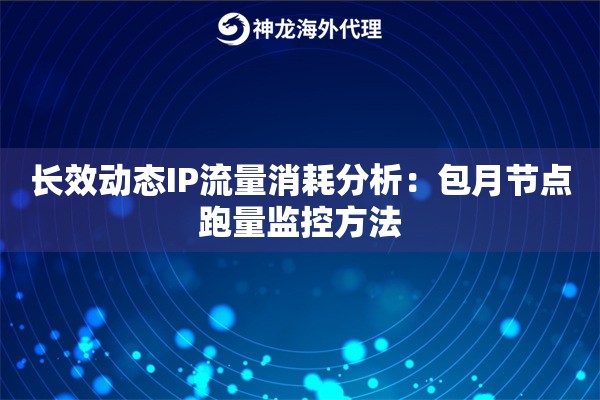长效动态IP流量消耗分析：包月节点跑量监控方法