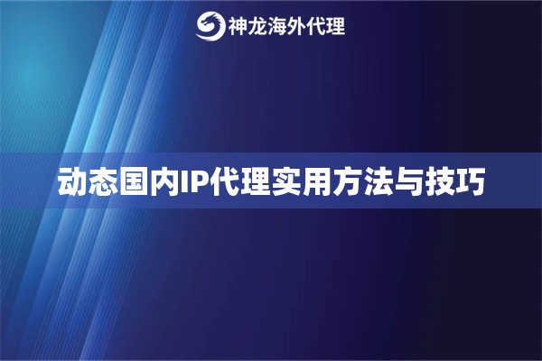 动态国内IP代理实用方法与技巧