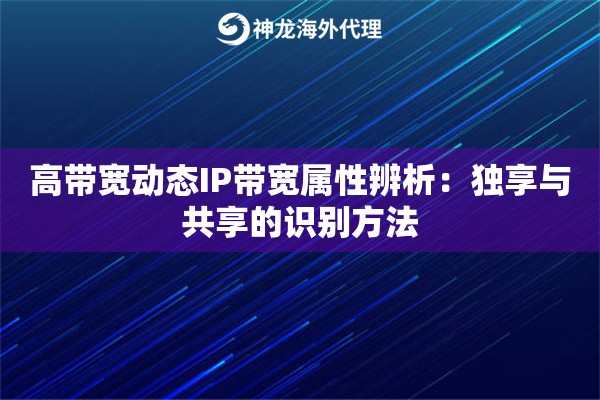 高带宽动态IP带宽属性辨析：独享与共享的识别方法