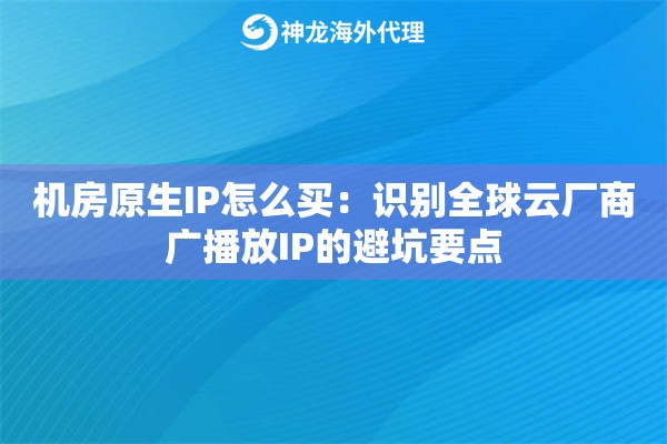 机房原生IP怎么买：识别全球云厂商广播放IP的避坑要点
