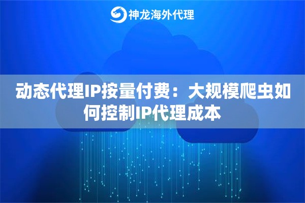 动态代理IP按量付费：大规模爬虫如何控制IP代理成本