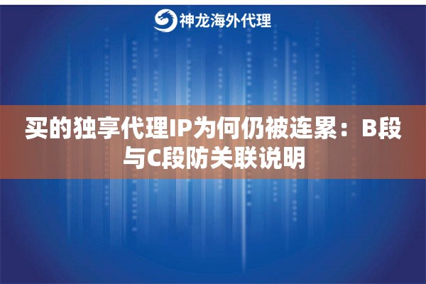 买的独享代理IP为何仍被连累：B段与C段防关联说明