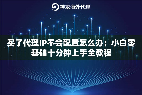 买了代理IP不会配置怎么办：小白零基础十分钟上手全教程