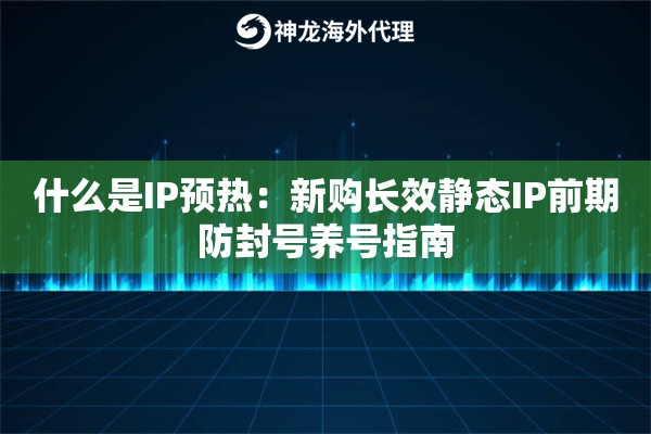 什么是IP预热：新购长效静态IP前期防封号养号指南
