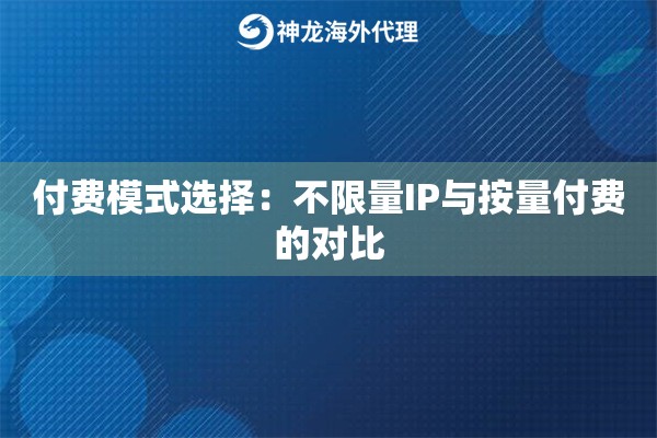 付费模式选择：不限量IP与按量付费的对比