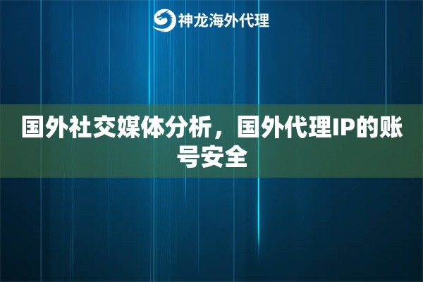 国外社交媒体分析，国外代理IP的账号安全