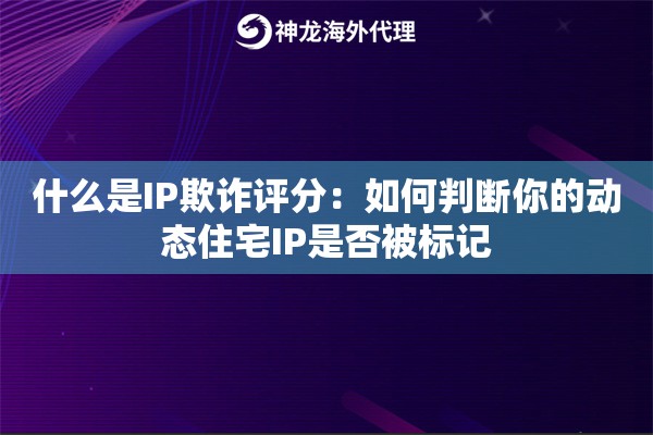 什么是IP欺诈评分：如何判断你的动态住宅IP是否被标记