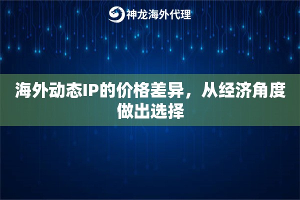 海外动态IP的价格差异，从经济角度做出选择