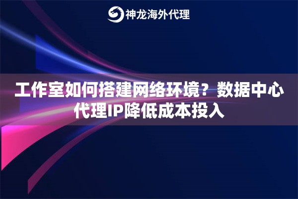 工作室如何搭建网络环境？数据中心代理IP降低成本投入