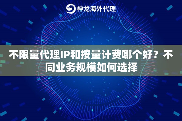 不限量代理IP和按量计费哪个好？不同业务规模如何选择
