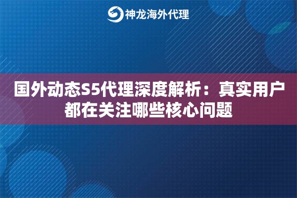 国外动态S5代理深度解析：真实用户都在关注哪些核心问题