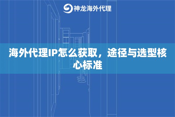 海外代理IP怎么获取，途径与选型核心标准