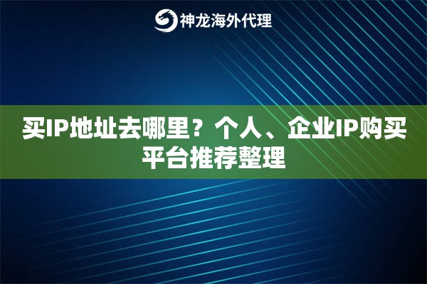 买IP地址去哪里？个人、企业IP购买平台推荐整理