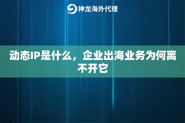 动态IP是什么，企业出海业务为何离不开它