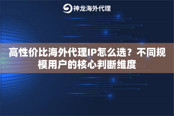 高性价比海外代理IP怎么选？不同规模用户的核心判断维度