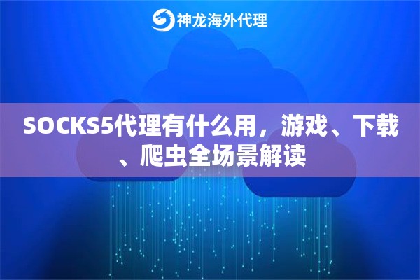 SOCKS5代理有什么用，游戏、下载、爬虫全场景解读