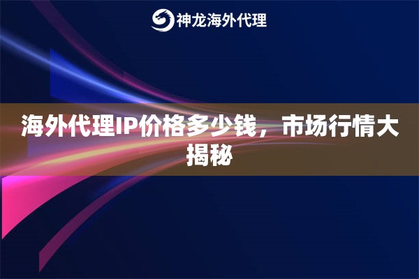 海外代理IP价格多少钱，市场行情大揭秘