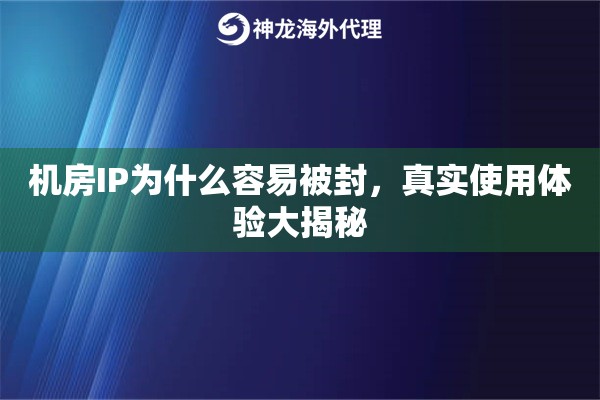 机房IP为什么容易被封，真实使用体验大揭秘
