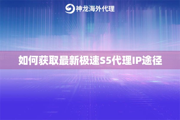 如何获取最新神龙海外S5代理IP途径