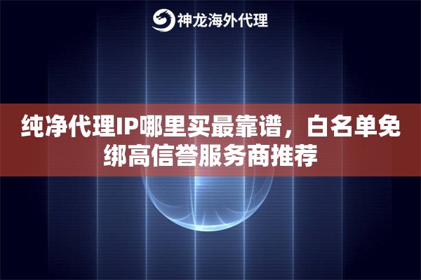 纯净代理IP哪里买最靠谱，白名单免绑高信誉服务商推荐