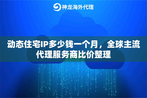动态住宅IP多少钱一个月，全球主流代理服务商比价整理