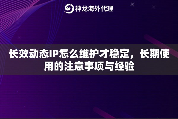 长效动态IP怎么维护才稳定，长期使用的注意事项与经验