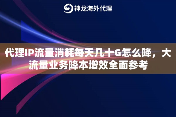 代理IP流量消耗每天几十G怎么降，大流量业务降本增效全面参考