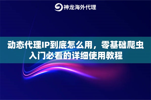 动态代理IP到底怎么用，零基础爬虫入门必看的详细使用教程