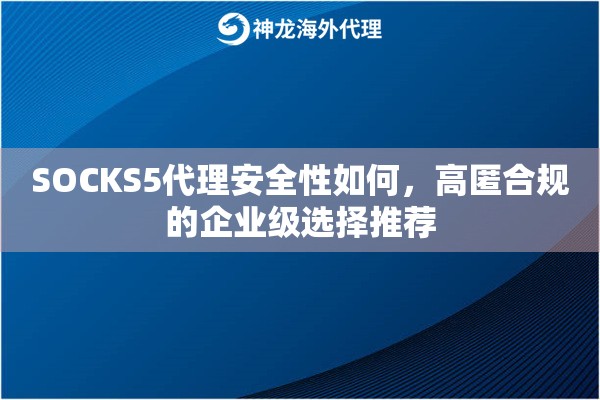 SOCKS5代理安全性如何，高匿合规的企业级选择推荐