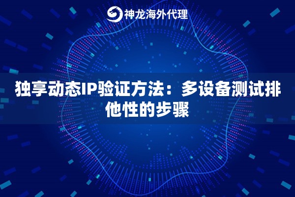 独享动态IP验证方法：多设备测试排他性的步骤