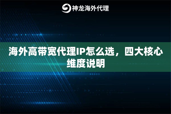 海外高带宽代理IP怎么选，四大核心维度说明