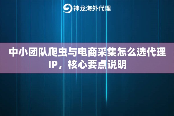 中小团队爬虫与电商采集怎么选代理IP，核心要点说明