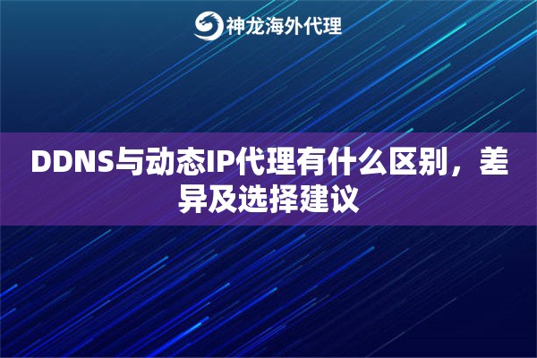 DDNS与动态IP代理有什么区别，差异及选择建议