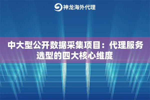 中大型公开数据采集项目：代理服务选型的四大核心维度